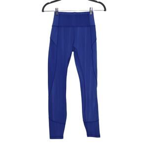 LULULEMON In Movement Tight Spray Dye Everlux Blue Legging Stretch Women's 2